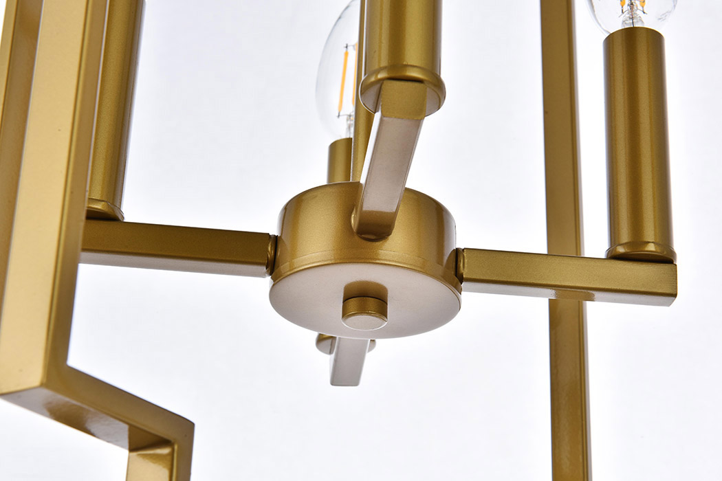 Elegant Rosenfeld 4 Lights Pendant - Brass (LD7066D14BR)