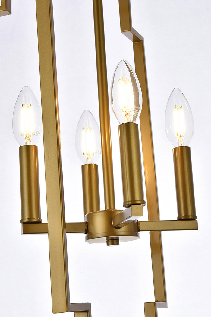 Elegant Rosenfeld 4 Lights Pendant - Brass (LD7066D14BR)