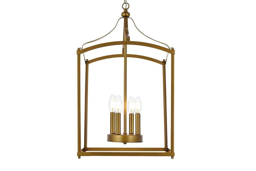 Elegant Janet 4 Lights Pendant - Brass (LD7070D15BR)