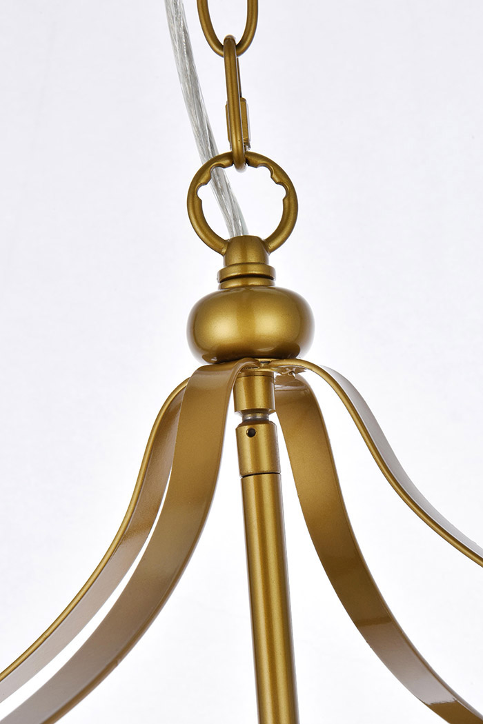 Elegant Janet 4 Lights Pendant - Brass (LD7070D15BR)