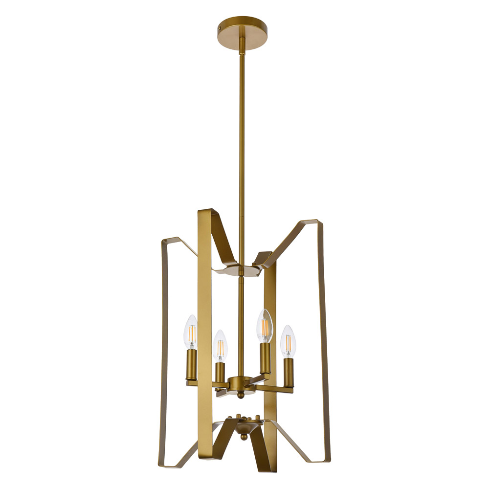 Elegant Hoffman 4 Lights Pendant - Brass (LD7072D14BR)