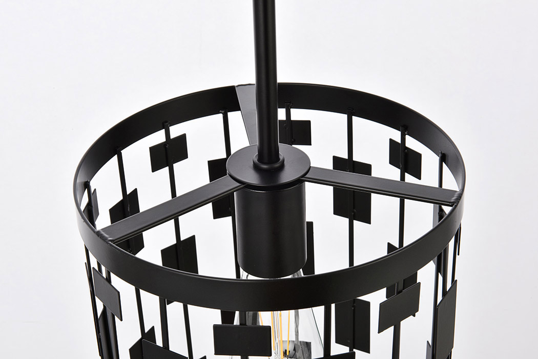 Elegant Levante 1 Light Pendant - Black, L 9" (LD7073D9BK)