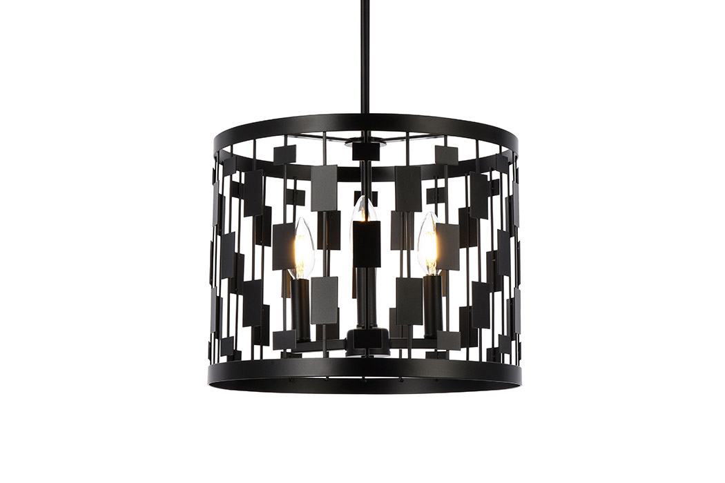 Elegant Levante 1 Light Pendant - Black, L 14" (LD7074D14BK)