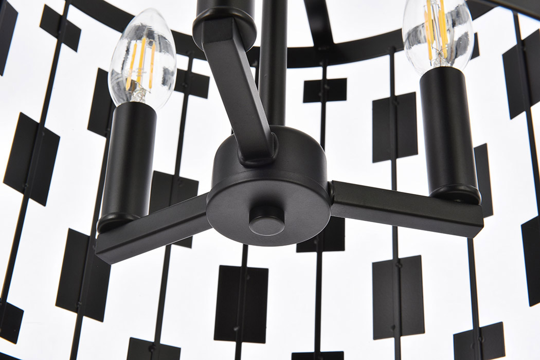 Elegant Levante 1 Light Pendant - Black, L 14" (LD7074D14BK)