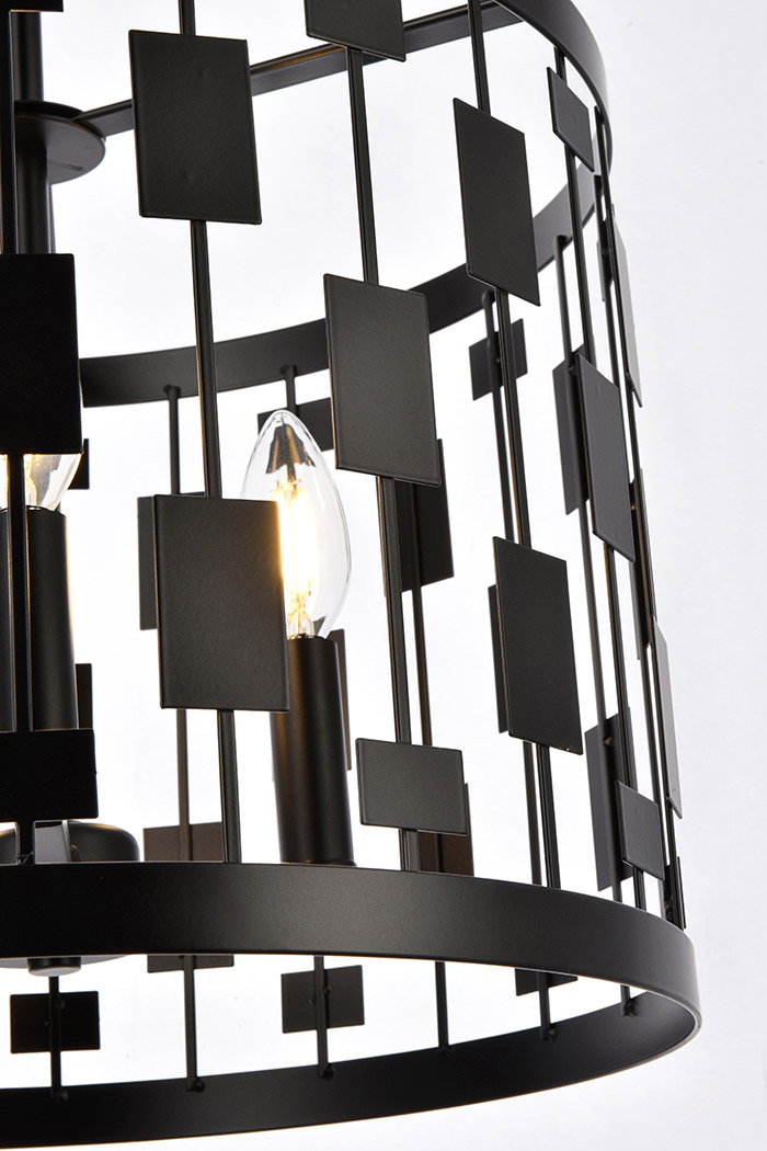 Elegant Levante 1 Light Pendant - Black, L 14" (LD7074D14BK)