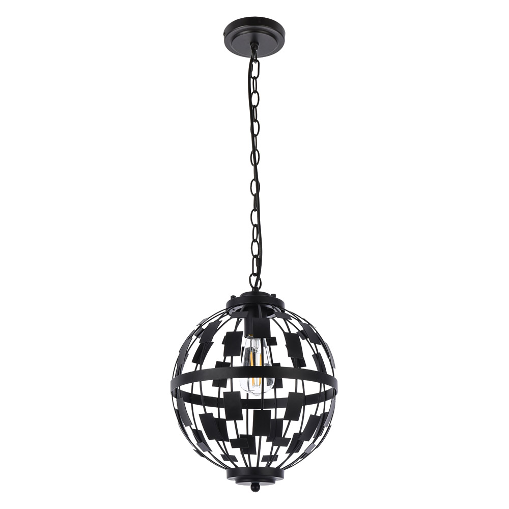 Elegant Levante 1 Light Pendant - Black (LD7075D12BK)