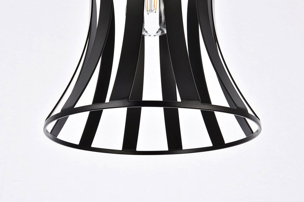 Elegant Lily 1 Light Pendant - Black (LD7076D10BK)