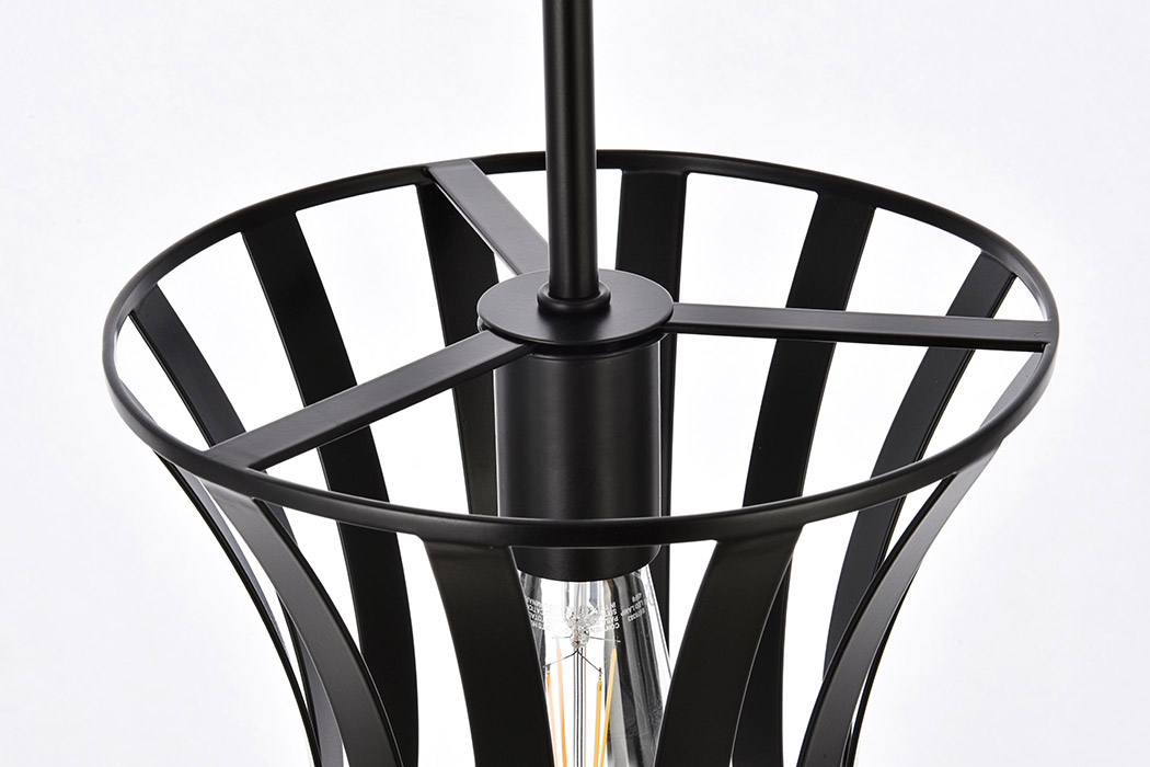 Elegant Lily 1 Light Pendant - Black (LD7076D10BK)