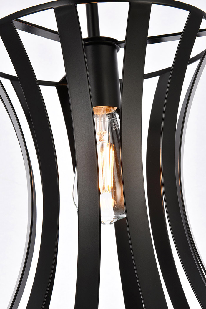 Elegant Lily 1 Light Pendant - Black (LD7076D10BK)