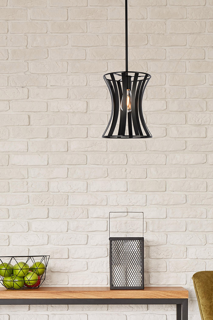 Elegant Lily 1 Light Pendant - Black (LD7076D10BK)