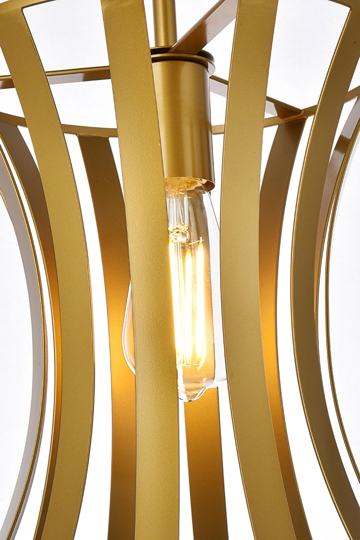 Elegant Lily 1 Light Pendant - Brass (LD7076D10BR)