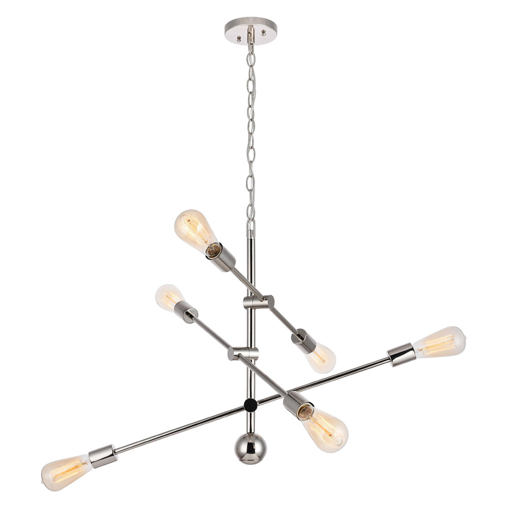 Elegant Pendant Light - Polished Nickel, L 29" (LD8007D29PN)