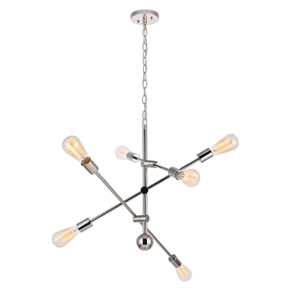 Elegant Pendant Light - Polished Nickel, L 29" (LD8007D29PN)