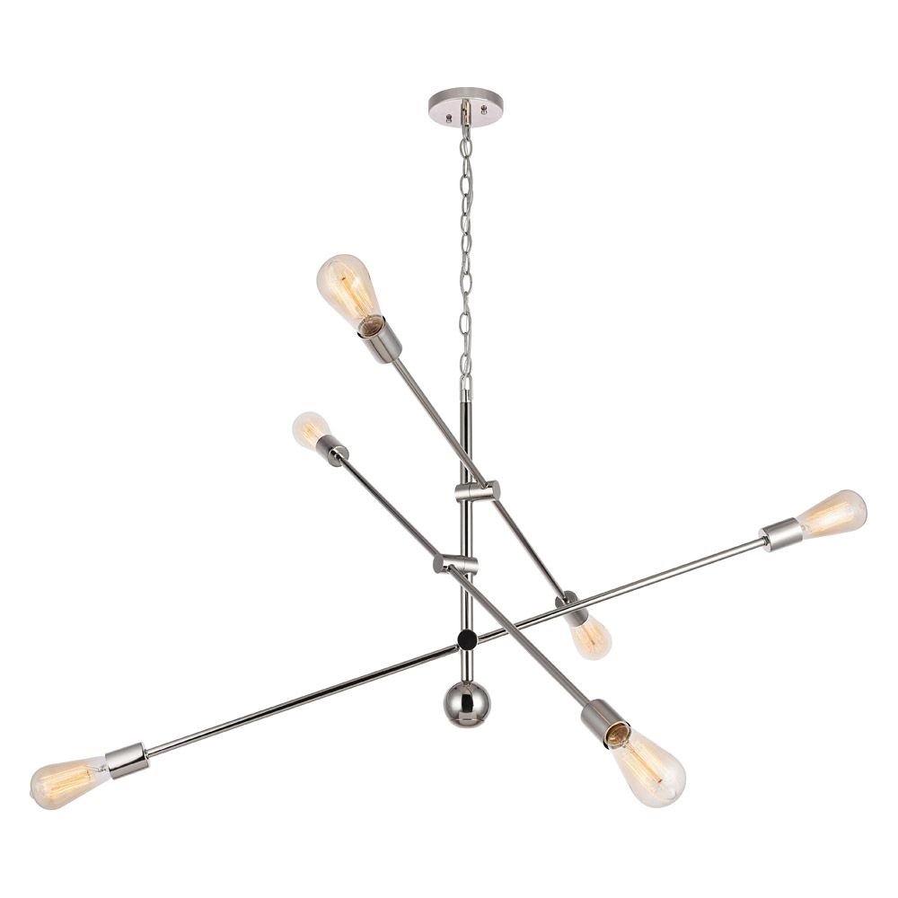 Elegant Pendant Light - Polished Nickel, L 42" (LD8010D42PN)