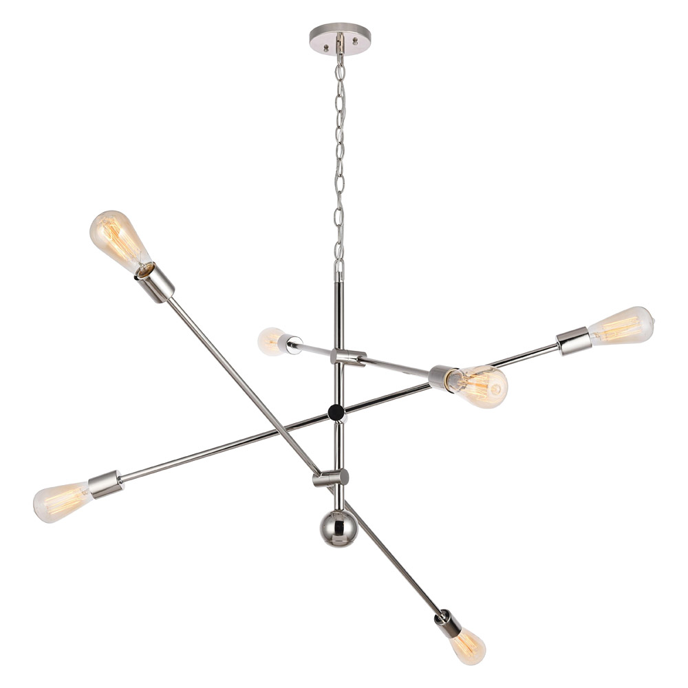 Elegant Pendant Light - Polished Nickel, L 42" (LD8010D42PN)