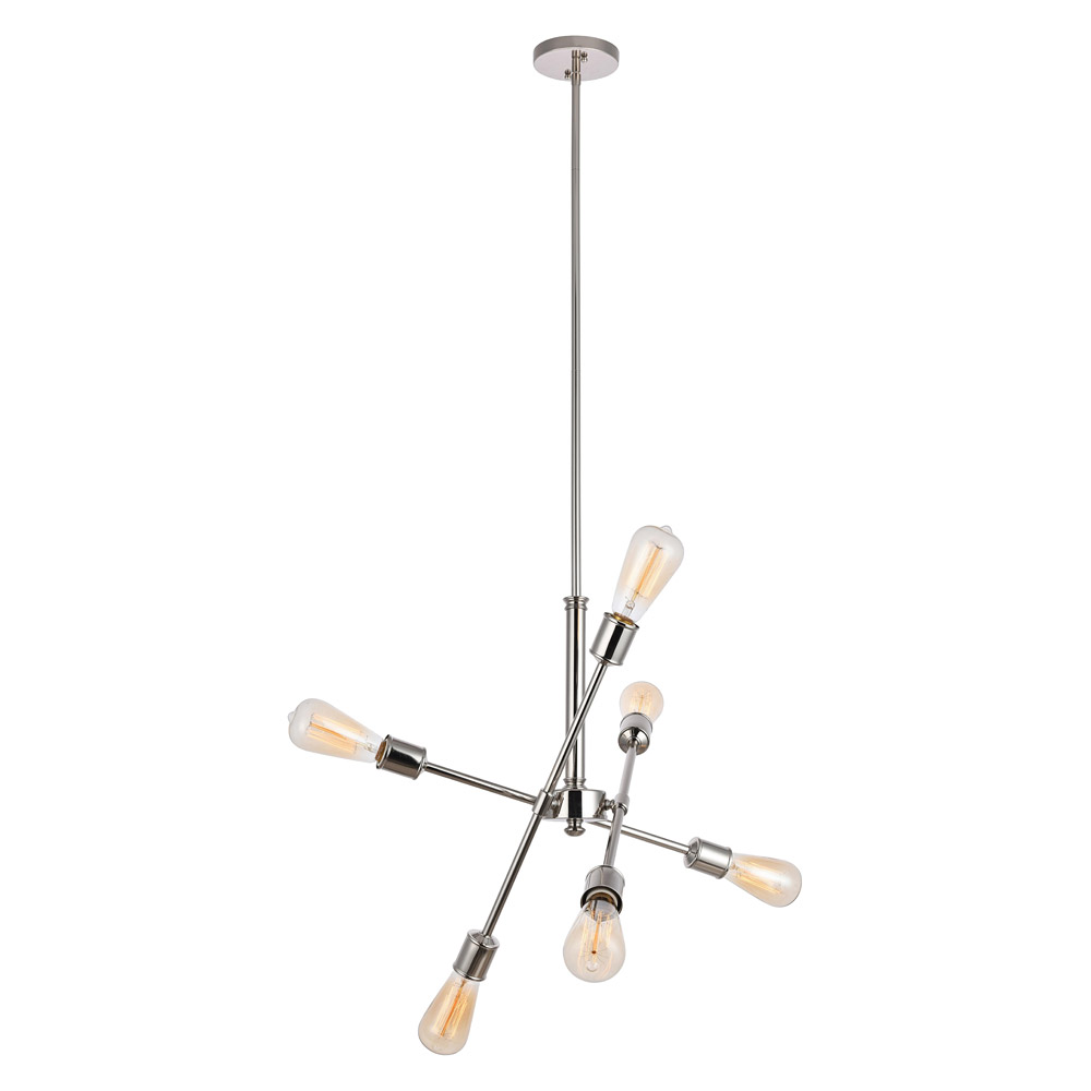 Elegant Pendant Light - Polished Nickel, L 17.1" (LD8016D18PN)