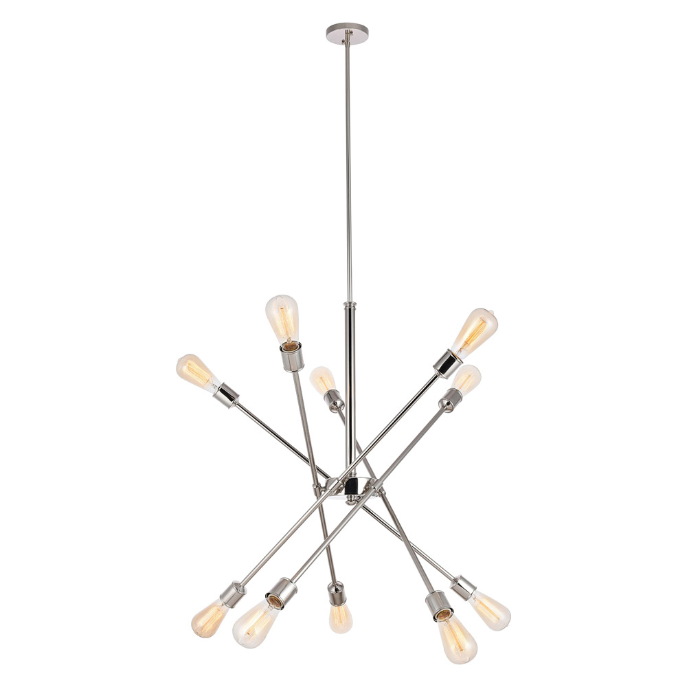 Elegant Pendant Light - Polished Nickel, L 27.2" (LD8018D28PN)