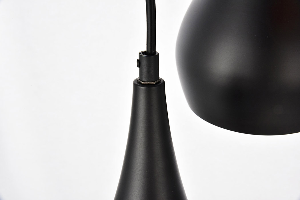 Elegant Nora 11.5" 3-Light Pendant - Black (LDPD2000BK)