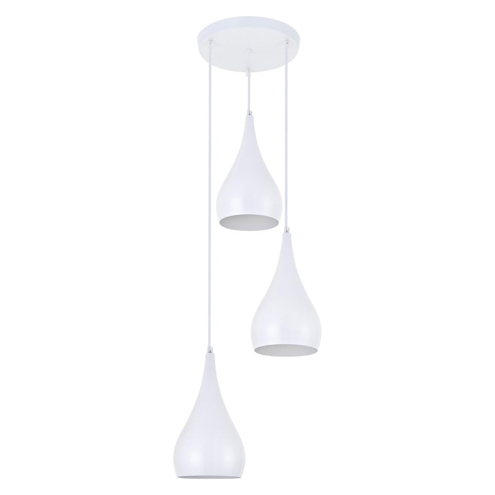 Elegant Nora 11.5" 3-Light Pendant - White (LDPD2000WH)