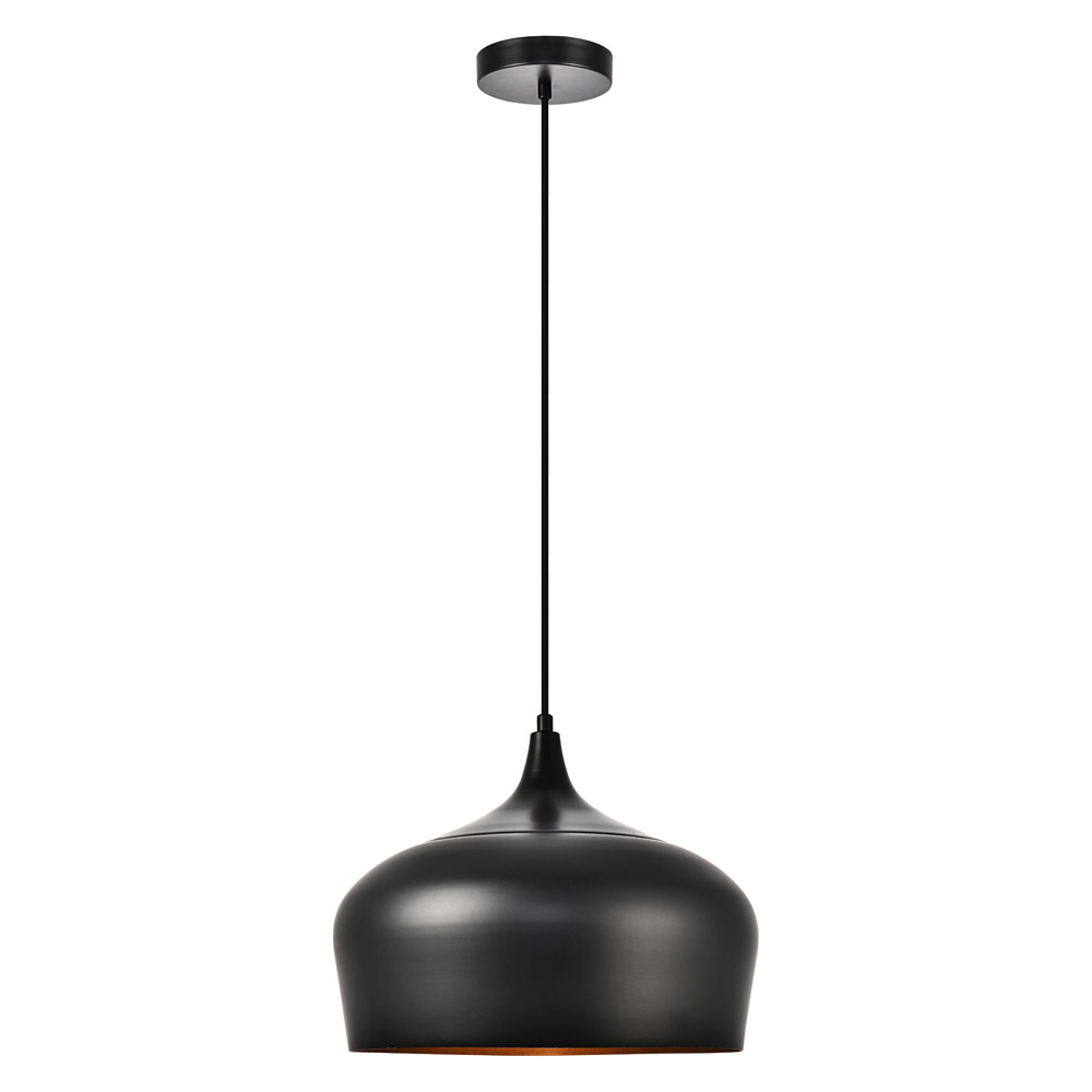 Elegant Nora 9" 1-Light Pendant - Black (LDPD2003BK)