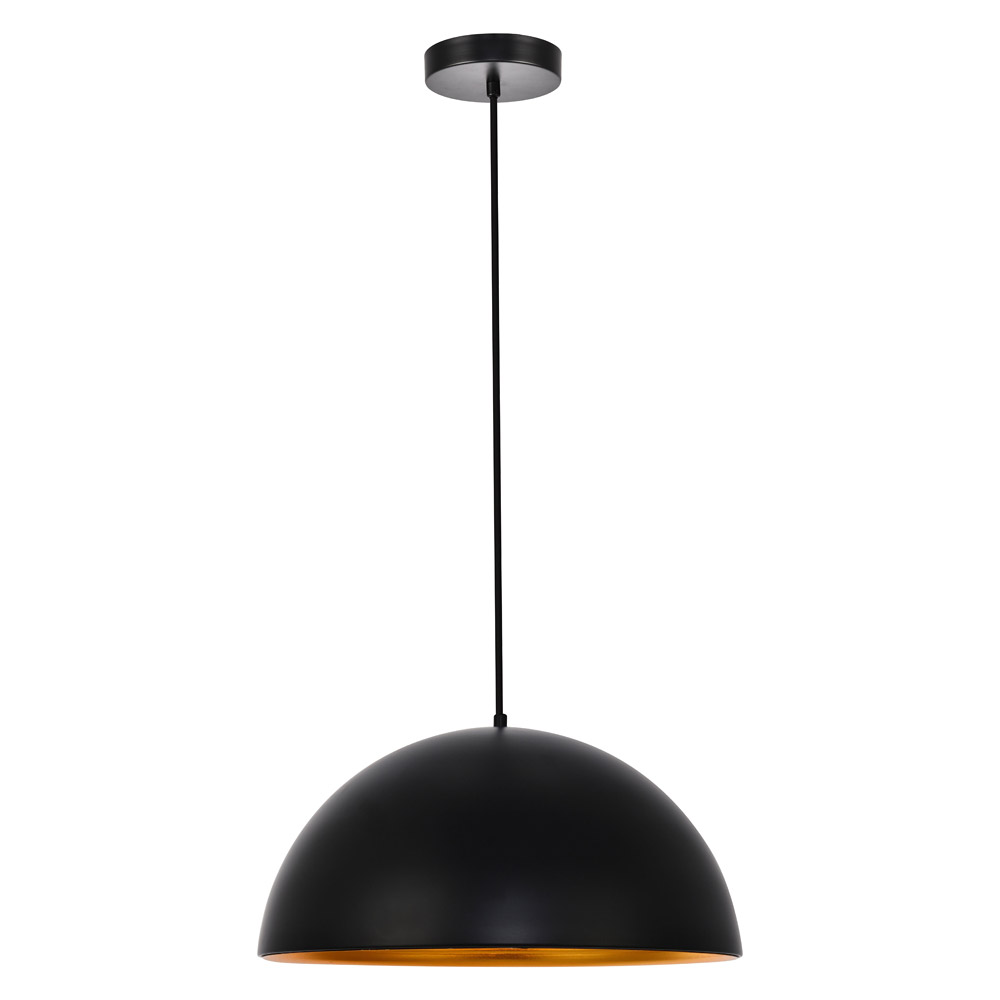 Elegant Circa 1-Light Pendant - Black, L 15.5" (LDPD2042BK)