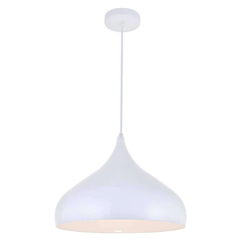 Elegant Circa 1-Light Pendant - White, L 16.5" (LDPD2045WH)