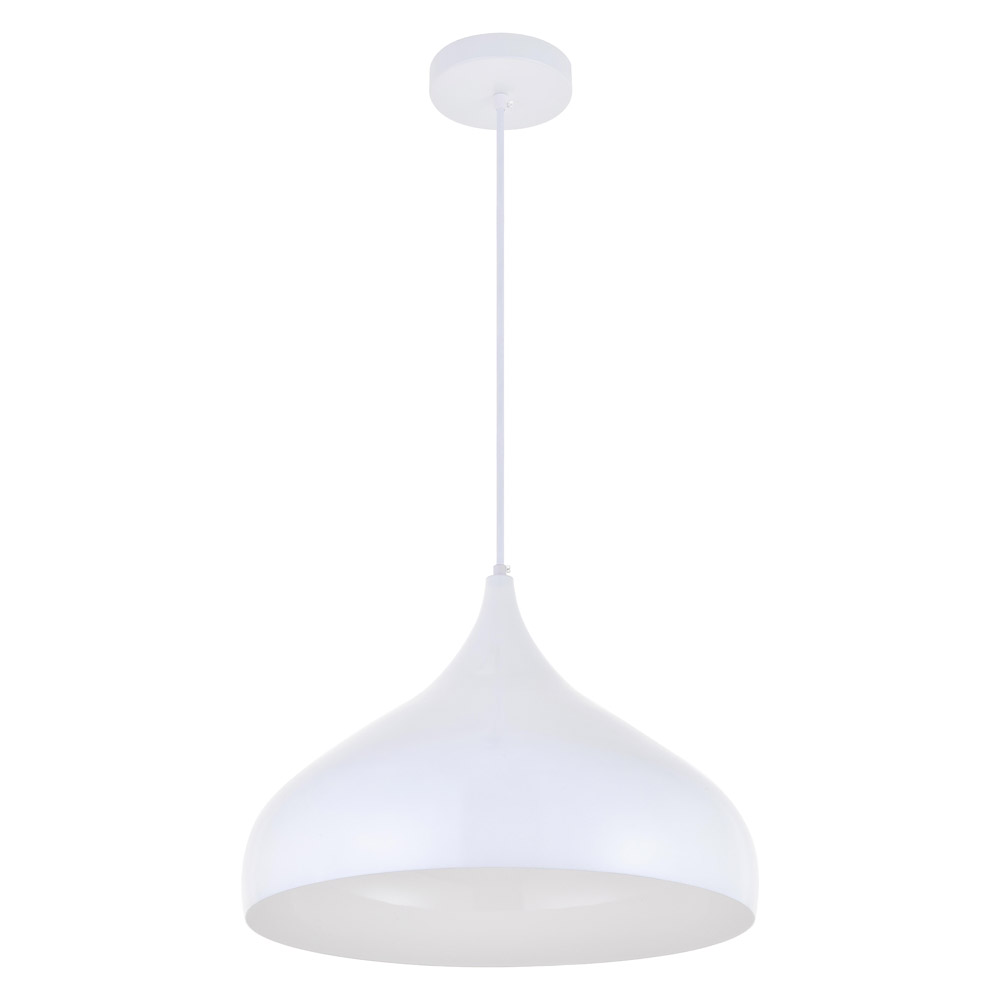 Elegant Circa 1-Light Pendant - White, L 16.5" (LDPD2045WH)