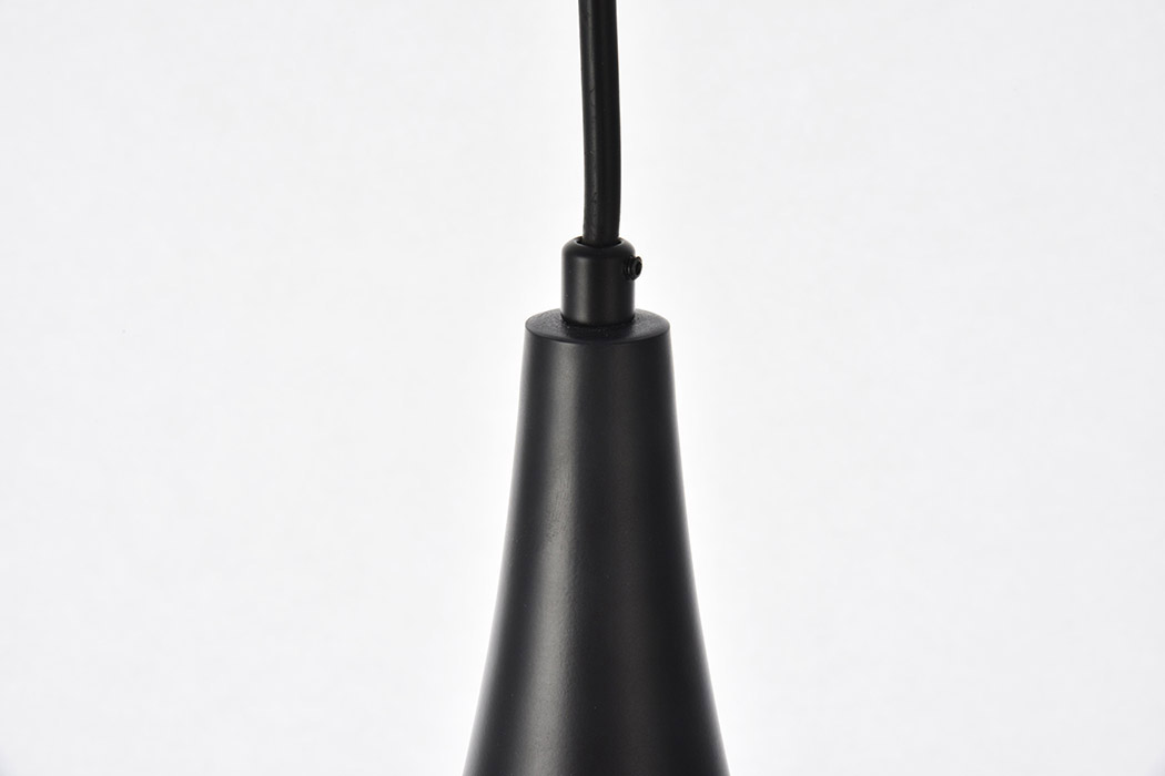 Elegant Circa 1-Light Pendant - Black, L 11.5" (LDPD2047BK)