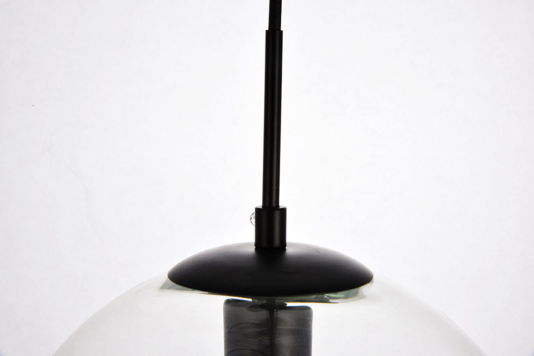 Elegant Pendant Light - Black/Glass, L 9.8" (LDPD2113)