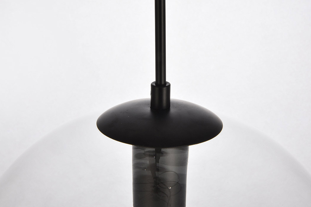 Elegant Pendant Light - Black/Glass, L 11.8" (LDPD2114)