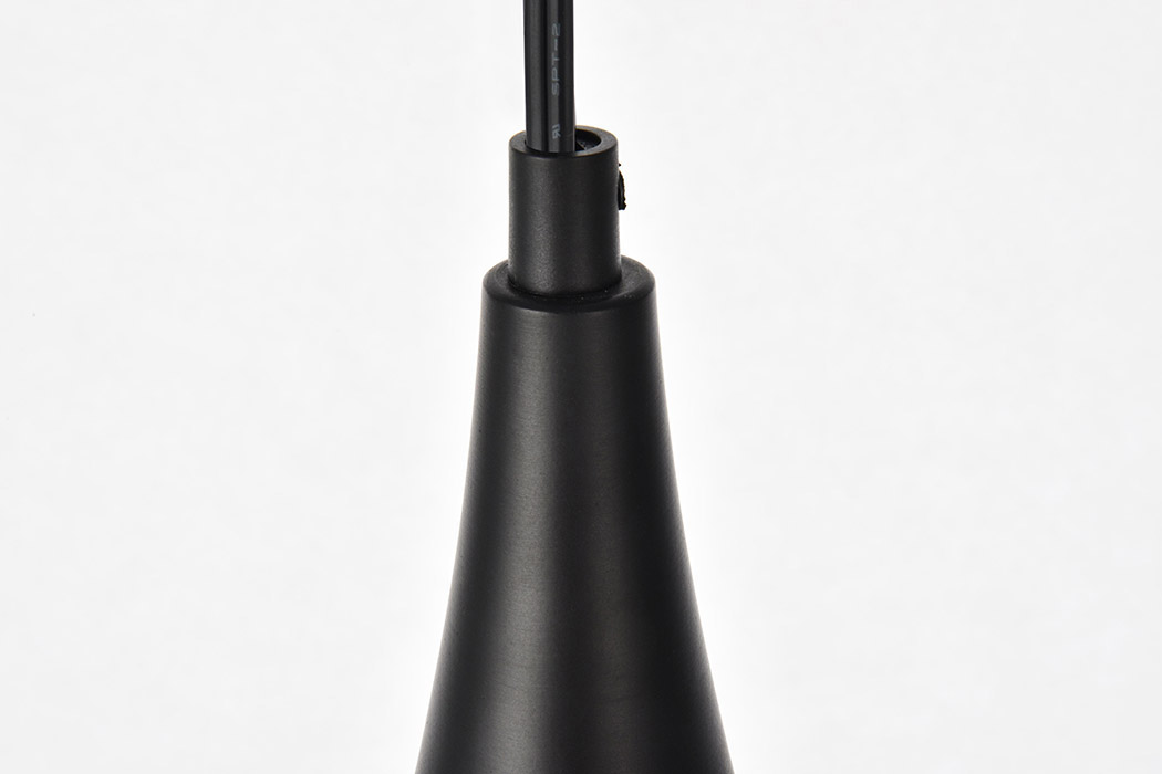 Elegant Nora 1 Light Plug-In Pendant - Black (LDPG2001BK)