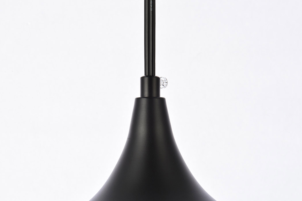 Elegant Nora 1 Light Plug-In Pendant - Black (LDPG2003BK)