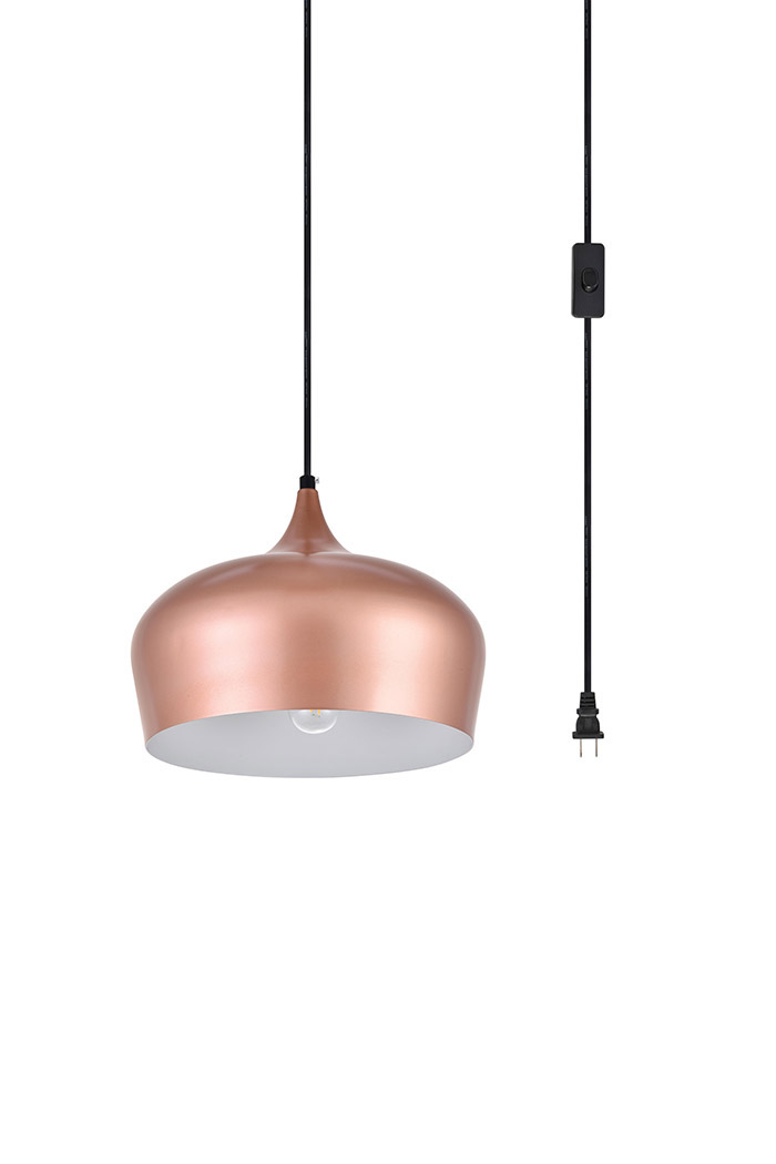 Elegant Nora 1 Light Plug-In Pendant - Honey Gold (LDPG2003HG)