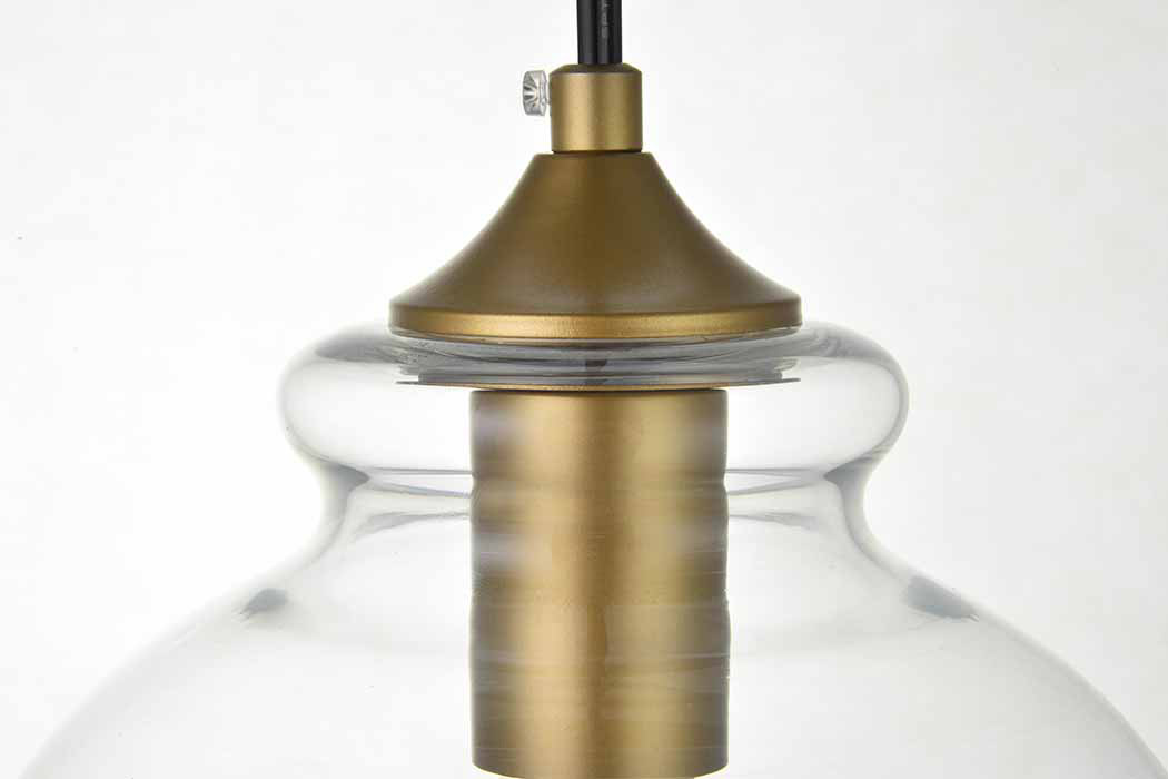 Elegant Destry 1 Light Plug-In Pendant - Brass, L 8" (LDPG2245BR)