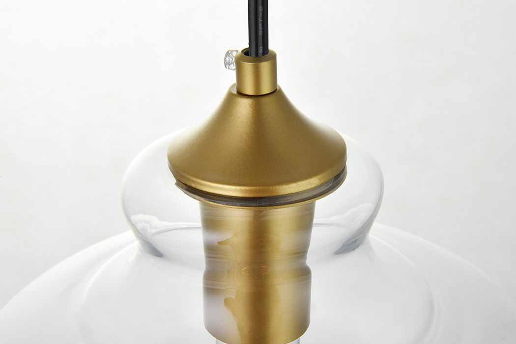 Elegant Destry 1 Light Plug-In Pendant - Brass, L 9.4" (LDPG2246BR)