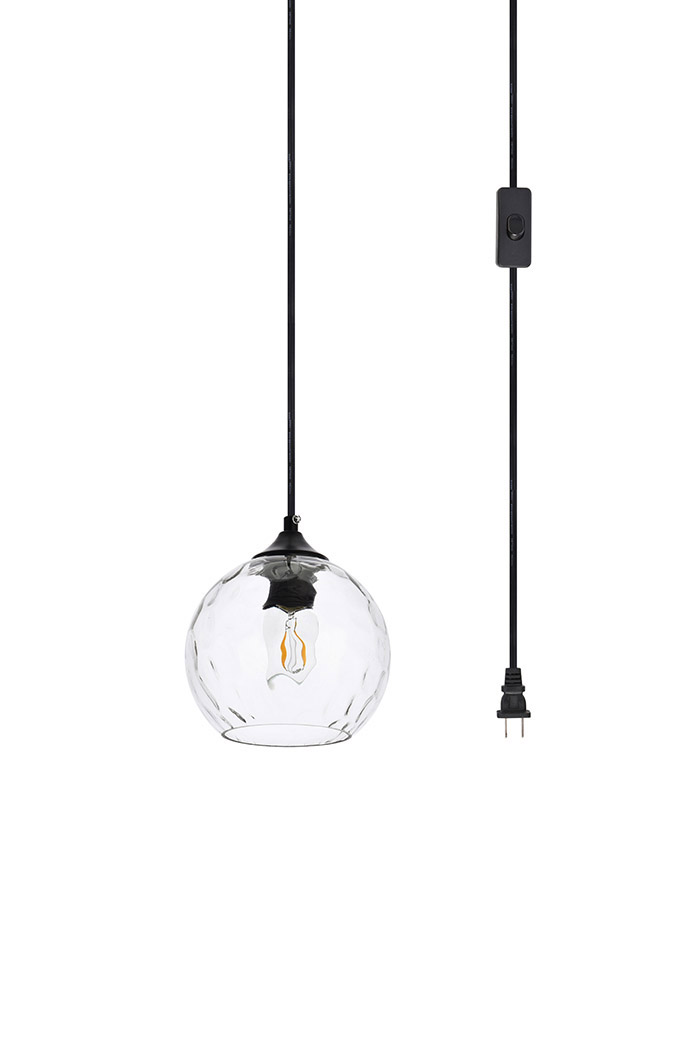 Elegant Pendant Light - Black/Glass, L 6" (LDPG2280)