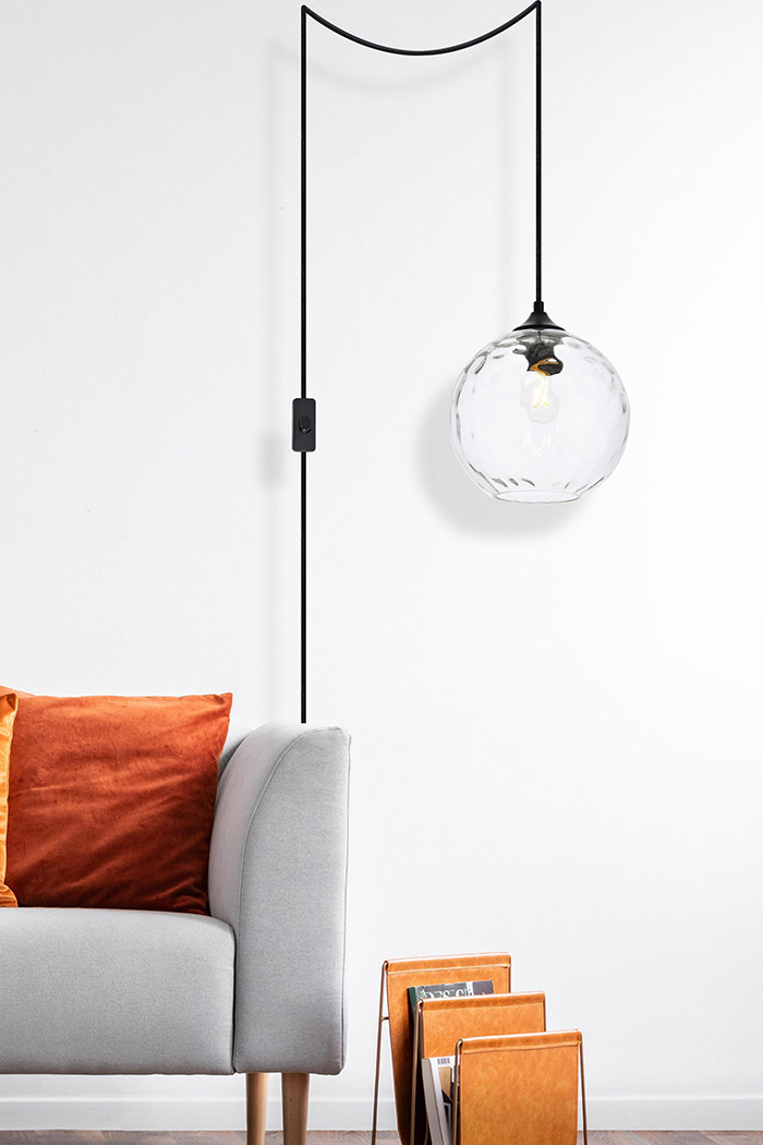 Elegant Pendant Light - Black/Glass, L 8" (LDPG2281)