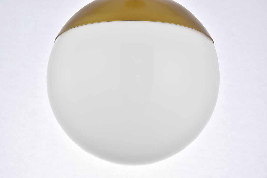 Elegant Eclipse 1 Light Plug - Brass/Glass Matte, L 8" (LDPG6030BR)