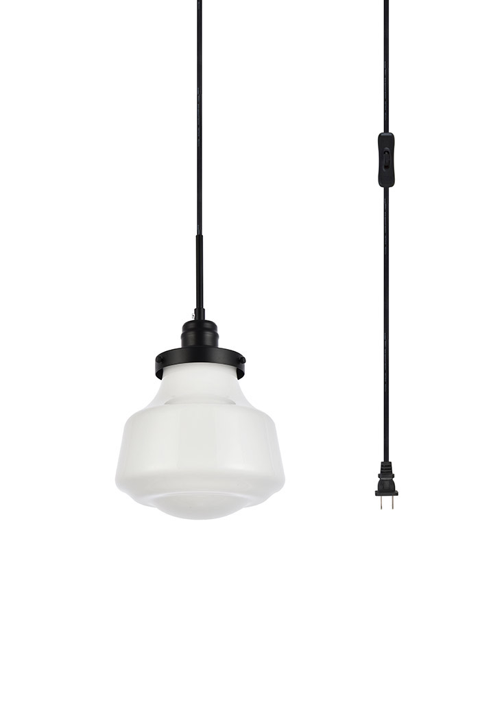 Elegant Lyle 1 Light Plug - Black/Glass Matte (LDPG6255BK)