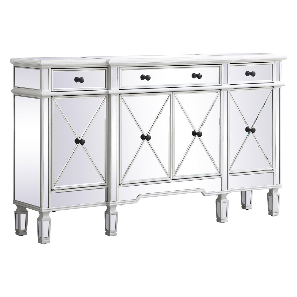 Elegant 60" Mirrored Credenza - White (MF6-1001AW)