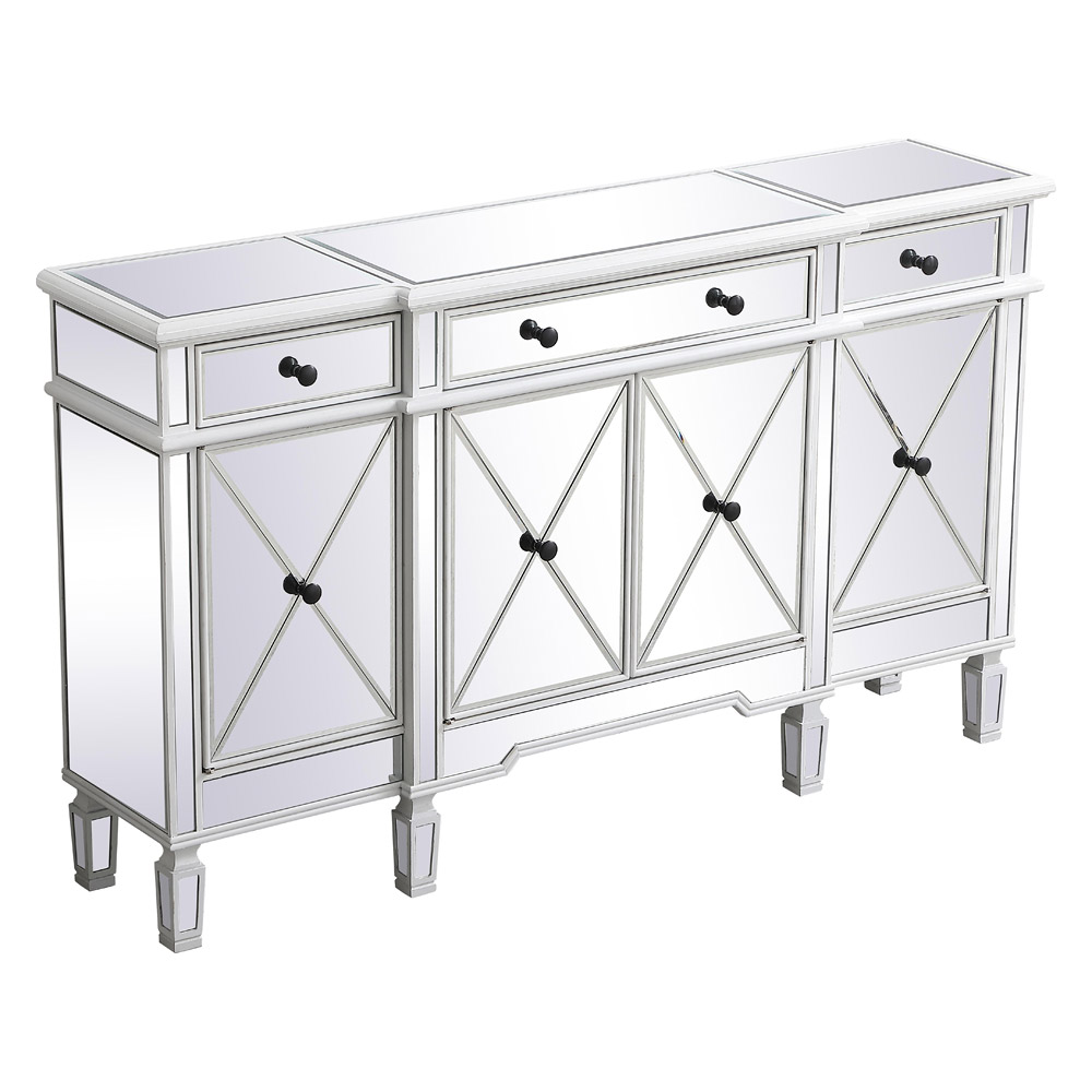 Elegant 60" Mirrored Credenza - White (MF6-1001AW)