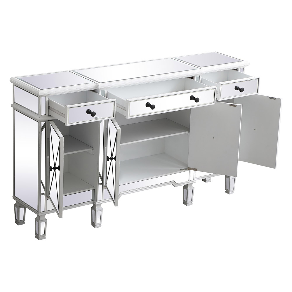 Elegant 60" Mirrored Credenza - White (MF6-1001AW)