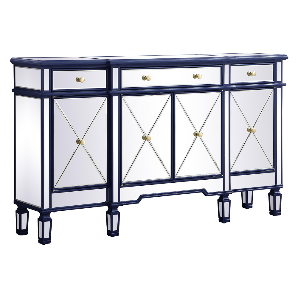 Elegant 60" Mirrored Credenza - Blue (MF6-1001BL)