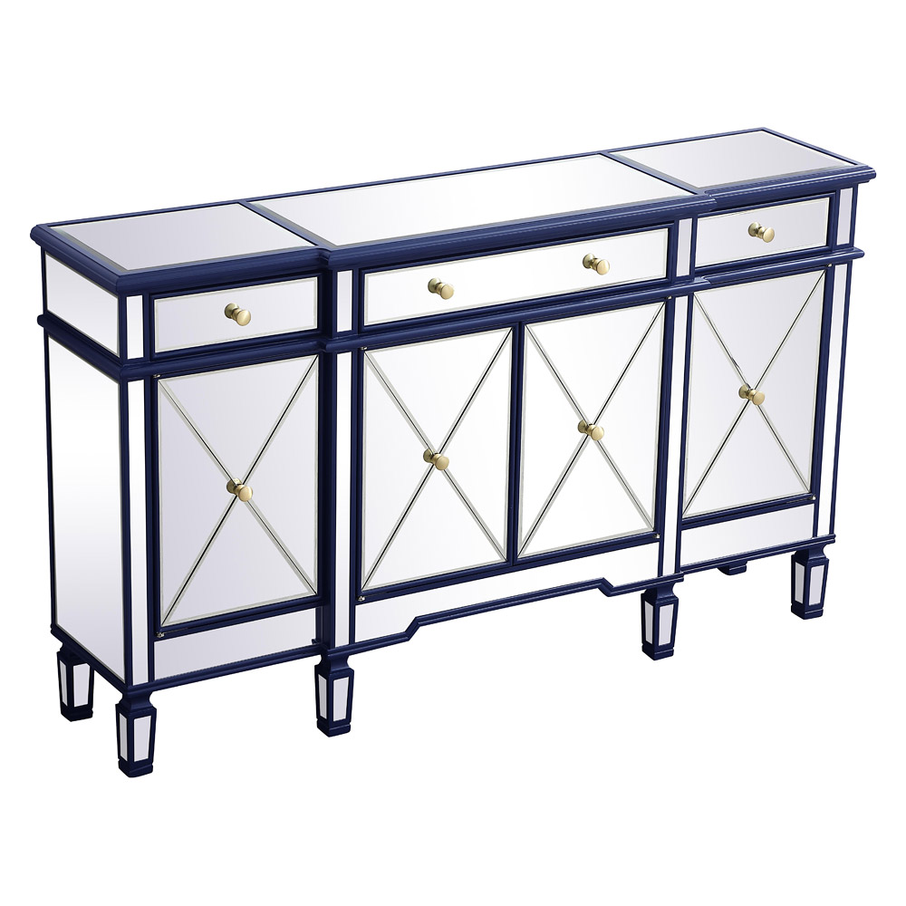 Elegant 60" Mirrored Credenza - Blue (MF6-1001BL)