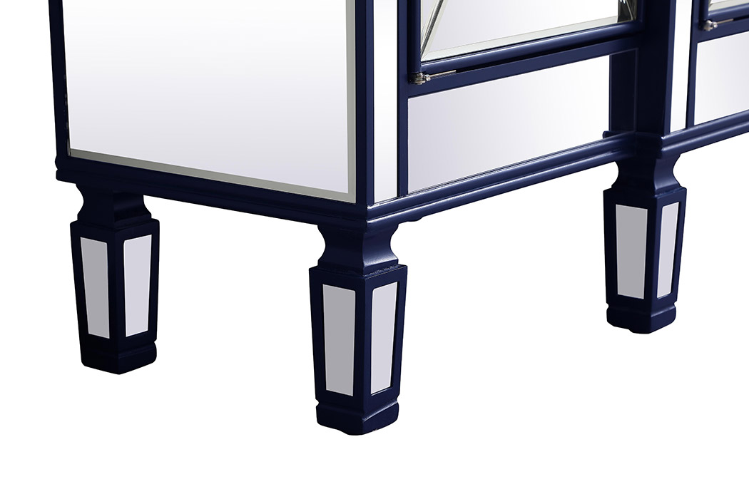 Elegant 60" Mirrored Credenza - Blue (MF6-1001BL)