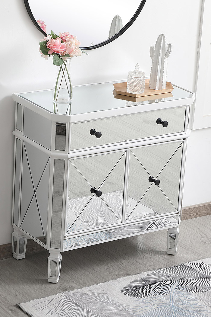 Elegant 32" Mirrored Cabinet - White (MF6-1002AW)