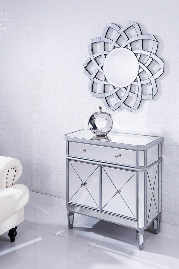 Elegant 32" Mirrored Cabinet - Silver (MF6-1002SC)