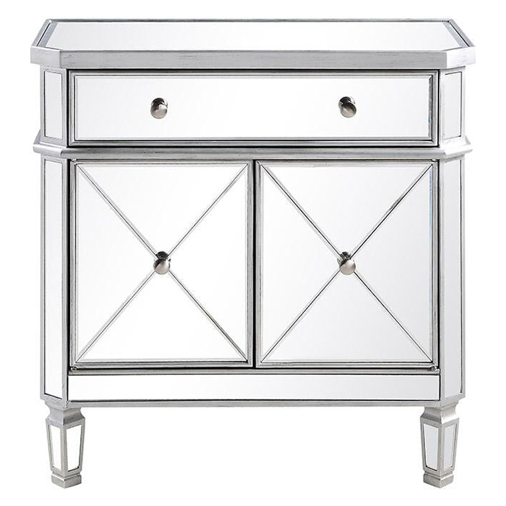 Elegant 32" Mirrored Cabinet - Silver (MF6-1002SC)