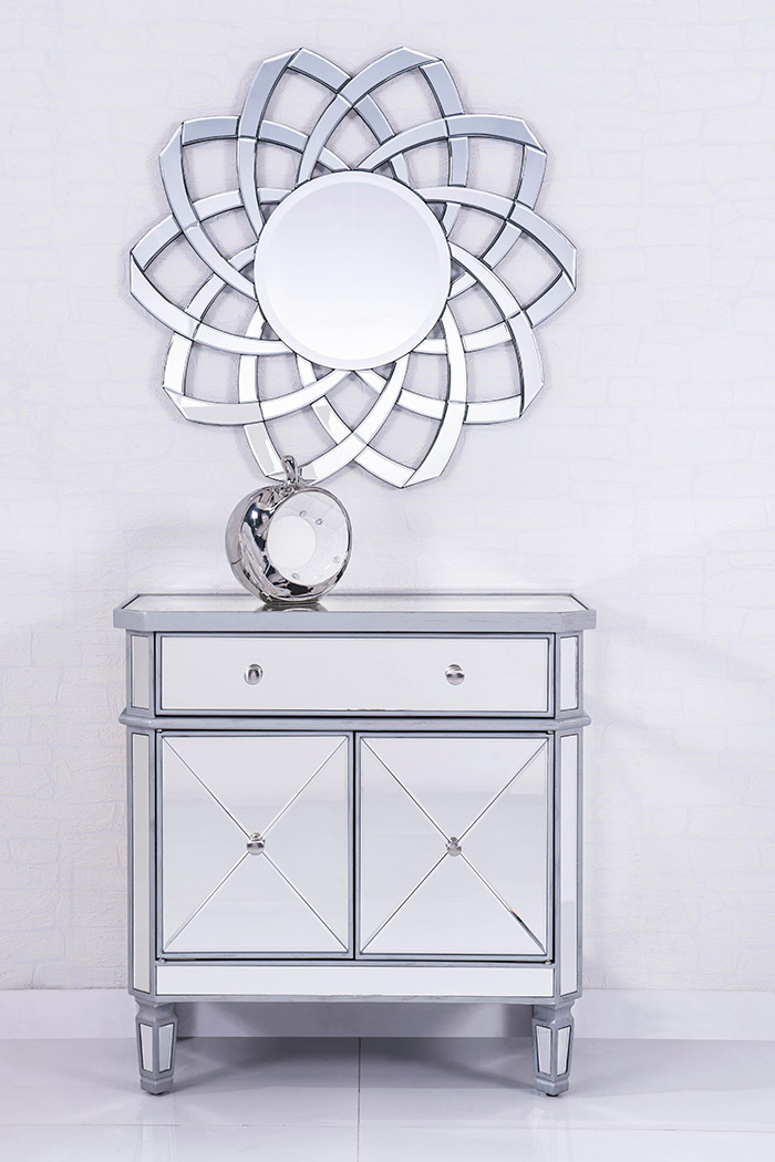 Elegant 32" Mirrored Cabinet - Silver (MF6-1002SC)