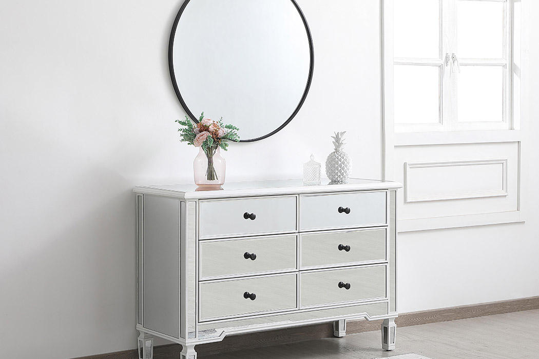 Elegant 6 Drawer Dresser - White (MF6-1017AW)